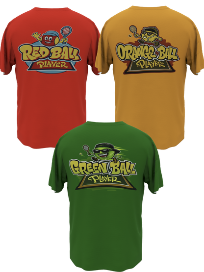 EPTC Junior Polyester Sports T-Shirt (Red, Orange, Green Ball players)