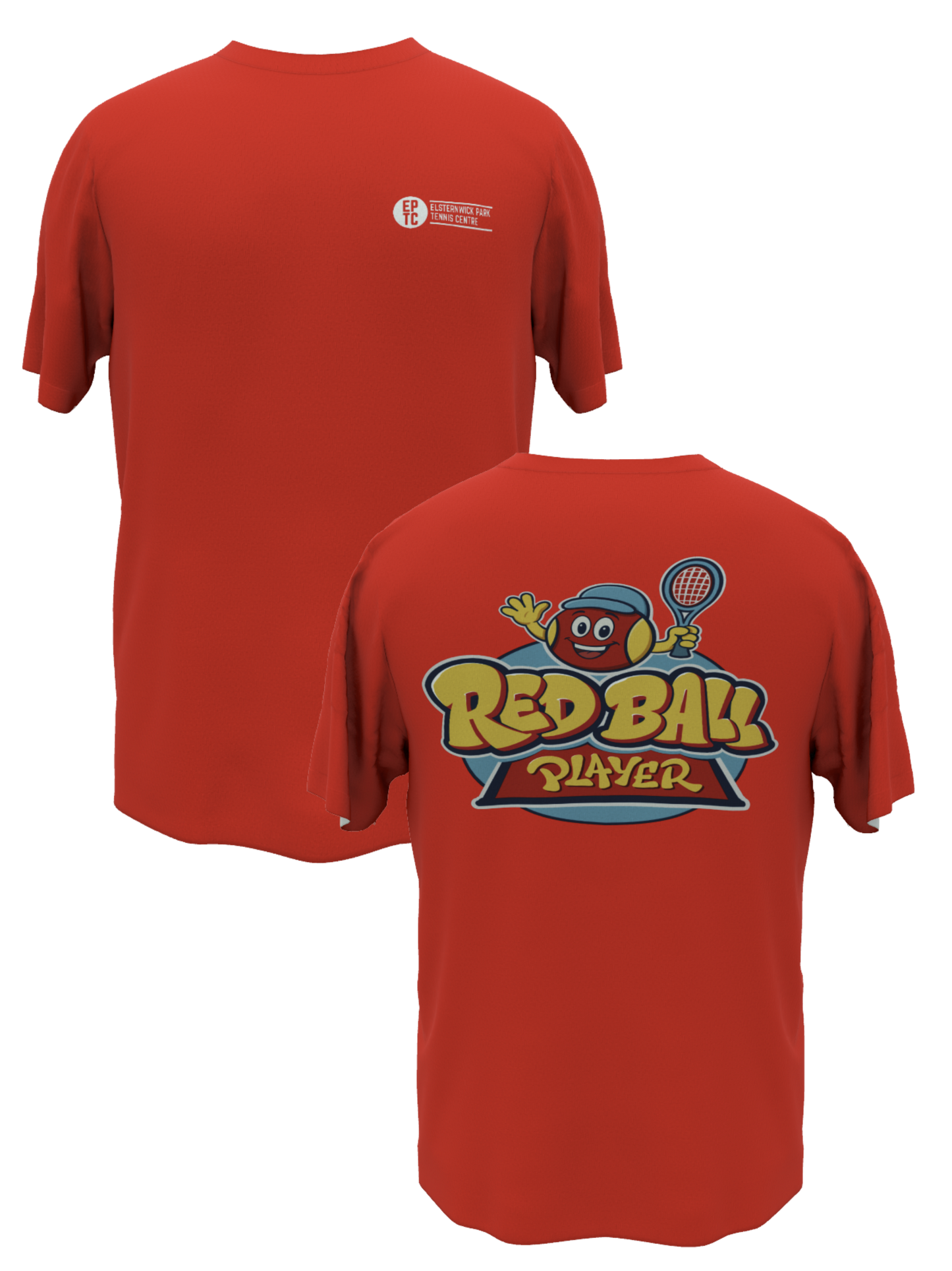 EPTC Junior Polyester Sports T-Shirt (Red, Orange, Green Ball players)