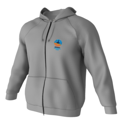 grey zip up hoodie​