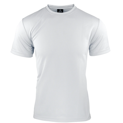 white nisex poly sports t-shirt